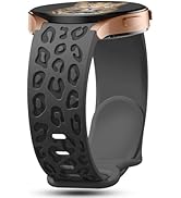 IKANFI No Gap Leopard Engraved Bands Compatible for Samsung Galaxy Watch 6/5/4 Band 40mm 44mm, Wa...