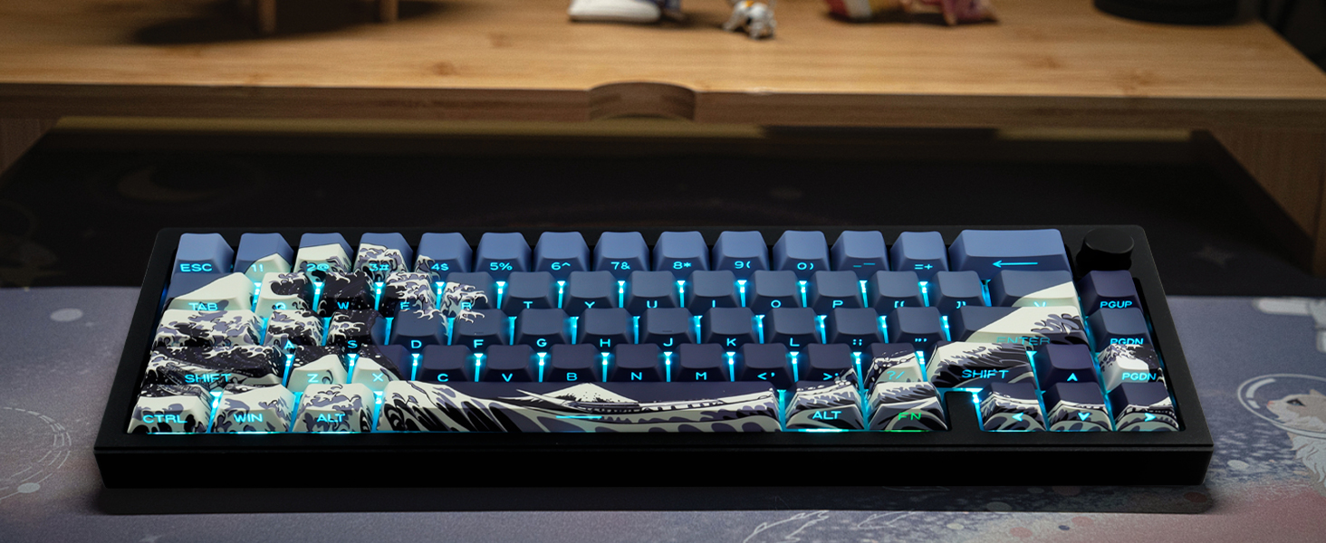 side printed shine through keycaps set