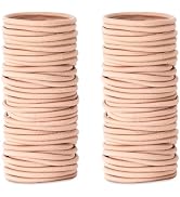 Aegero 100 Pieces Elastics Hair Ties for Thick Hair,No Damage Ponytail Holders Hair Elastic Band ...