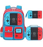 TILYTADLY Kids Backpack for Boys - 3pcs Gamer Boys Backpack with Lunch Box Set for Elementary Mid...