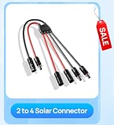 ECO-WORTHY Integrated Solar Connector 2-4 Y Branch Parallel PV Adapter Cable Wire Plug Tool Kit f...