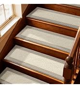 Stair Treads for Wooden Steps Indoor, Non Slip Carpet Stair Treads 9x28 in, Soft Polyester Stair ...