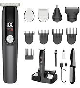 Beard Trimmer for Men, Electric Razor for Nose, Body, Face and Mustache, 5-in-1 Barber Hair Clipp...