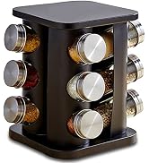 TINMIX Revolving Spice Rack Organizer with 12 Jars, Countertop Spice Seasoning Rack Tower with 12...
