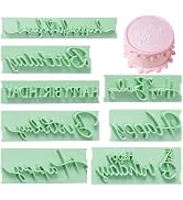 KALAIEN 8Pcs Happy Birthday Fondant Stamp,Custom Cookie Stamp, Happy Birthday Letters Embosser fo...
