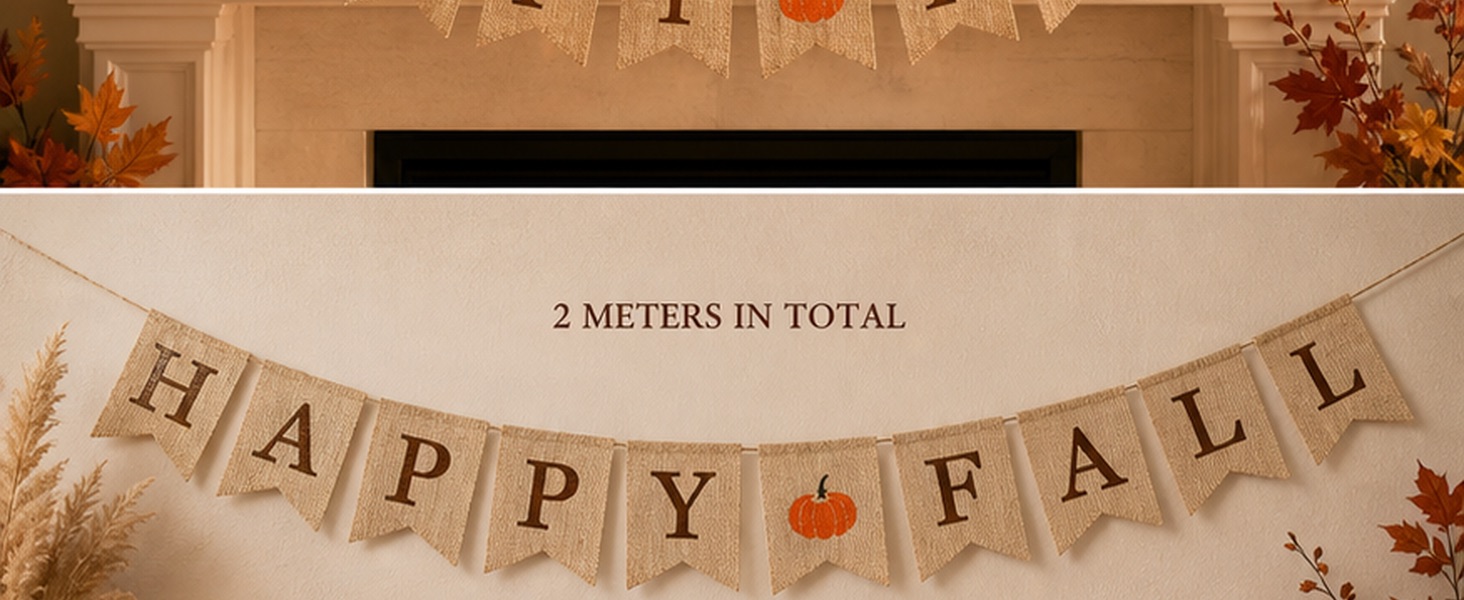 Happy Fall Pumpkin Burlap Banner