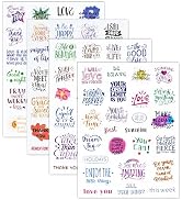 XiowDow 96pcs Transparent Inspirational Word Stickers Different Motivational Saying Sticker 4 She...