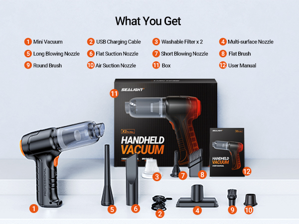 car vacuum sealight mini vacuum wireless handheld car vacuum cleaner high power suction