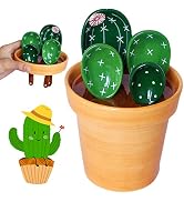 Cactus Measuring Spoons and Cups Set, Cute Ceramic Measuring Spoons, Baking Cacti Measuring Spoon...