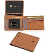 XZVXZV Men's Ultra Thin Wallet Leather RFID Blocking Bifold Stylish Wallet with Slim Minimalist F...
