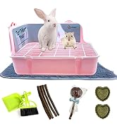 MUYG Guinea Pig Litter Box Corner Bunny Toilet Small Animal Potty Training with Dustpan Broom Che...