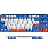 AJAZZ 75% Mechanical Gaming Keyboard,Non-Backlit Wireless Gaming Keyboard Dual Modes BT5.0/2.4G,M...