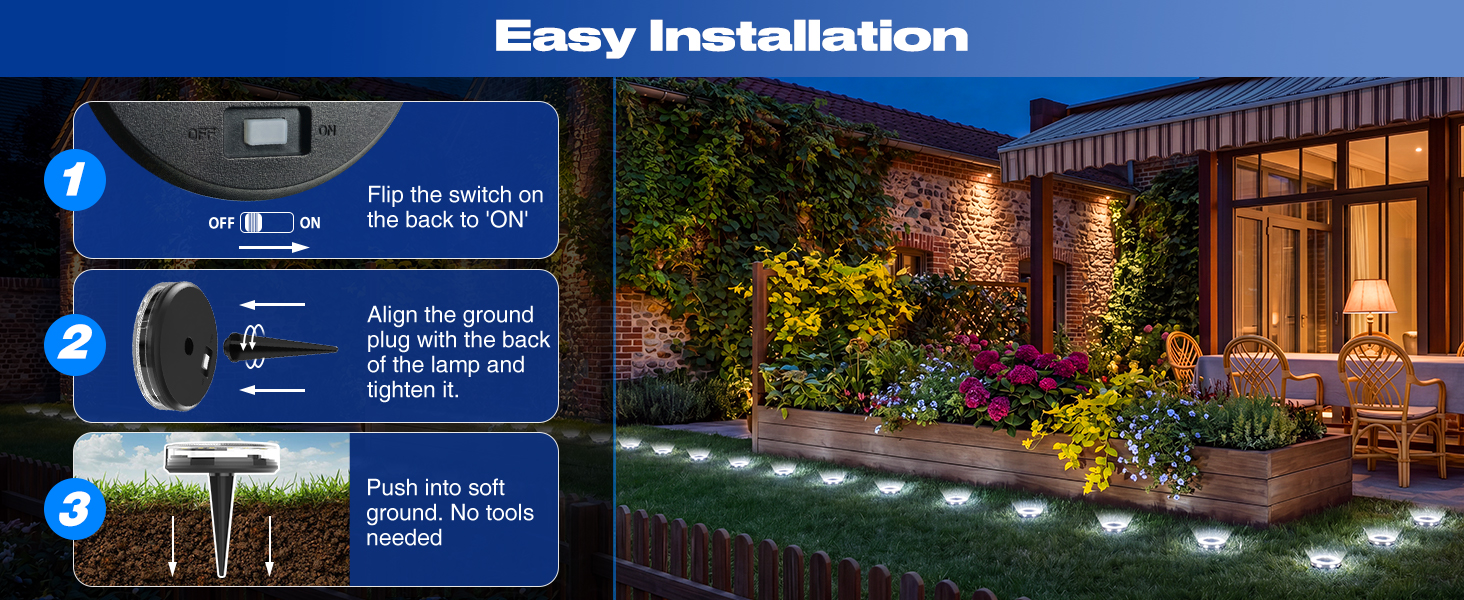 Solar Ground Lights Outdoor Waterproof