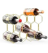 Buruis Countertop Wine Rack - 14 Bottle Wine Holder for Red White Wine Storage - Freestanding Met...