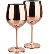 TJ Wine Glasses Stainless Steel Set of 2, Unbreakable Wine Glass 17oz, Wine Accessories Cool Wine...