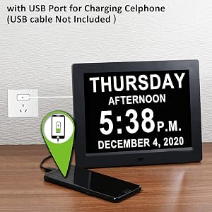 large display and phone charger