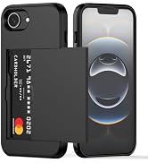 Nvollnoe for iPhone 16e Case with Card Holder Dual Layer Heavy Duty Protective Hidden Card Slot S...
