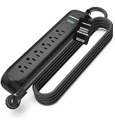Monster Surge Protector Power Strip, 6 Outlet, 300 Joules, 120V/15A, 15 ft Extension Cord with Ri...