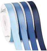 Mauproy 3/8 Inch Dusty Blue Satin Ribbon, 4 Rolls, Total 40 Yards | Light Blue, Dusty Blue, Smoke...