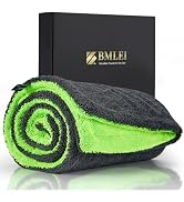 BMLEI 48”x24” Car Drying Towel for Full-Sized SUV, Dual Sided Car Cleaning Cloth with Twisting Ya...