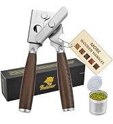 Upgraded Efficient Manual Can Opener - Selected Solid Wood Handle, Sharp and Smooth Blade Edge, P...