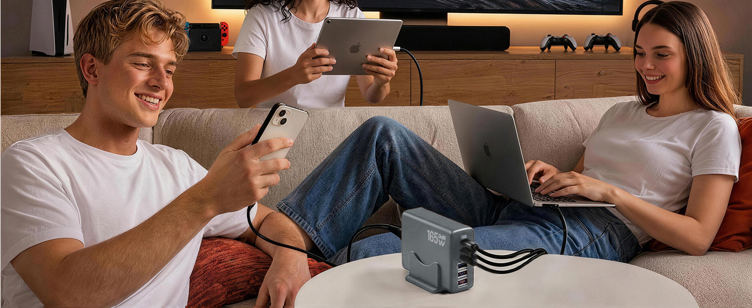 USB C Charger Station perfectly charges multiple devices for home