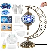 BOHMR DIY Turkish Mosaic Lamp Kit, Moon Stained Glass Lamp Making Kit- Easy,Fun,No Experience Nee...