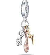 LIGHTDOG 925 Sterling Silve Charms fits Pandora Bracelets Necklace,5A Zircon Dangle Pendant Bead,...