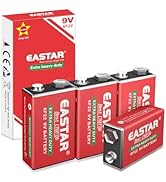 EASTAR BTS 9V Batteries (4 Pack) - Carbon Zinc 9 Volt Batteries for Smoke Detector, 9V 6F22 Extra...
