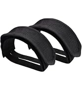 2-Pack Black Bike Pedal Toe Straps, Fixed Gear Cycling Foot Straps with Beam Design Bike Pedals