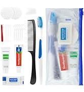 7-in-1 Travel Toiletries Kit Bulk, Disposable Personal Hygiene Kit with Toothbrush, Toothpaste, F...