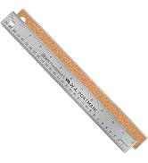 Breman Precision Metal Ruler 12 Inch - Stainless Steel Metal Ruler with Cork Backing - Premium St...