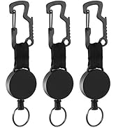 DELSWIN Retractable Key Chain Key-Rings - Heavy Duty Key Holder Belt Clip with Multitool Carabine...
