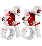 JARLINK Packing Tape Dispenser Gun (2 Pack) with 2 Rolls Tape, 2 inches Lightweight Industrial Si...