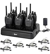 TIDRADIO TD-V2 Walkie Talkies Long Range Two Way Radios with 6-Way Multi Unit Charger, Acoustic T...