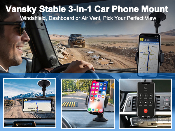 3-in-1 Car Phone Mount