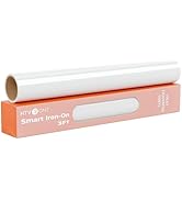 HTVRONT Smart Iron On Vinyl, White HTV - 13" x 3FT Heat Transfer Vinyl - HTV Vinyl Compatible wit...
