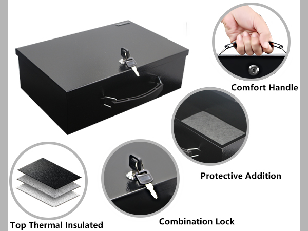 Yuanshikj Heat Insulated Fireproof Waterproof Safe File Organizer 14s(1450-4) black