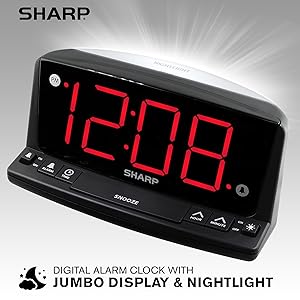 Sharp Clock substantial bright easy to see kids adults teen seniors baby nursery