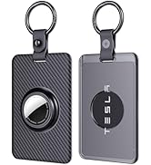 SkyArmor Card Holder for Tesla Keycard with AirTag Slot, Plastic Key Card Protective Case Cover f...