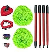 Mop Heads Replacements,Mop Handle,Scrubber Mop Head and Mop Base Compatible with O-Cedar RinseCle...