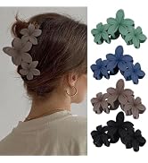Hawaiian Flower Hair Clips Large Matte Hair Claw for Women Non-Slip Strong Hold Clips for Thick H...