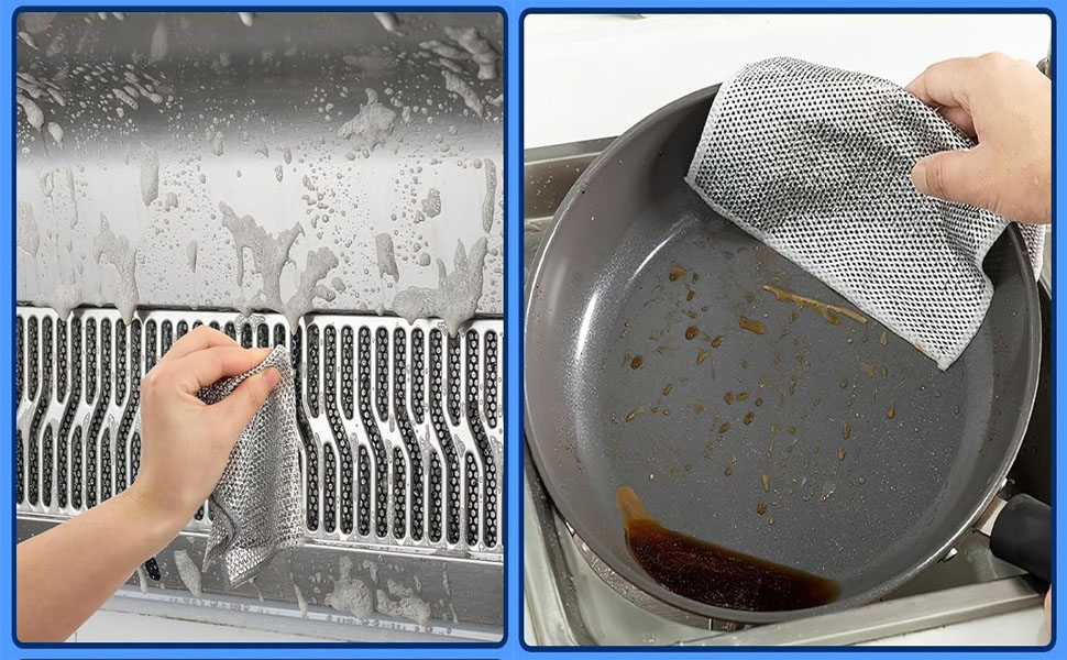 Metal wire dishwashing cloth, scratch free cloth