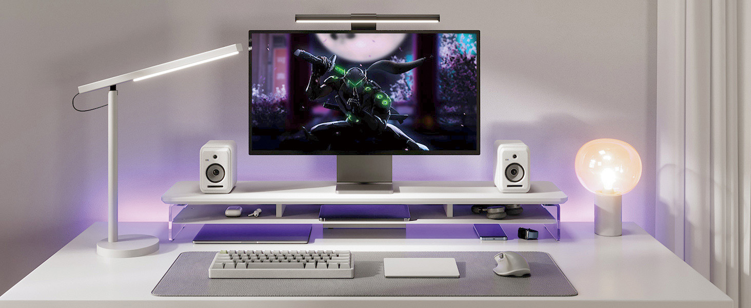 Fenge Acrylic Monitor Stand Riser, 42.5 Inches Dual Acrylic Monitor Stand for 2 Monitors,