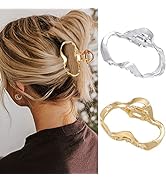 Brinie Metal Hair Claw Clips Geometric Hollow Hair Jaw Clamps Hair Catch Barrette No Slip Claw Cl...