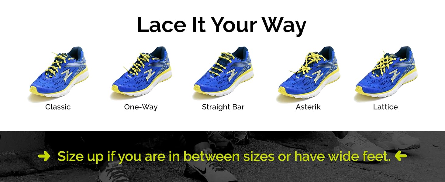 Personalize your Caterpy laces with multiple lacing styles—Classic, One-Way, and more.