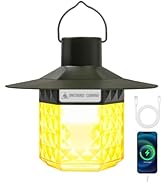 OneTigris LED Camping Lantern Rechargeable, Up to 64Hrs,4500mAh Waterproof Tent Light with 3 Ligh...
