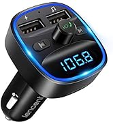 LENCENT FM Transmitter, Bluetooth FM Transmitter Wireless Radio Adapter Car Kit with Dual USB Cha...