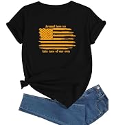 J&DHUASHA American Flag Shirts for Women USA Flag Graphic Tshirt Patriotic July 4th Tee Casual Sh...
