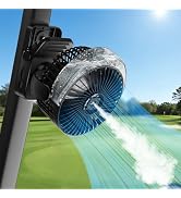 ADUST Magnetic Golf Cart Fan with Misting, 6-Inch Clip on Portable Fan, 12000mAh Rechargeable Bat...